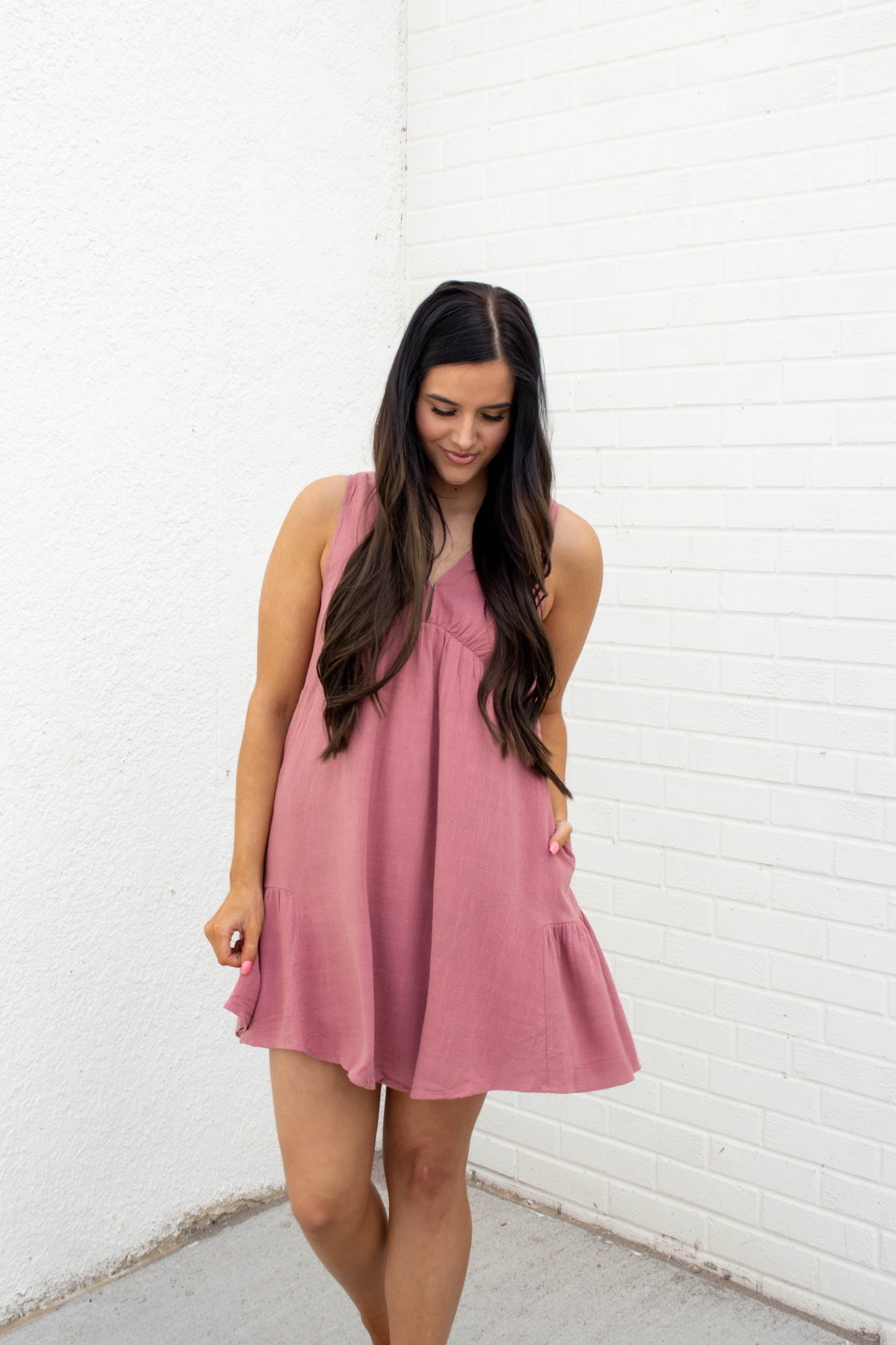 Kingsley Babydoll Mini Dress | Red Bean