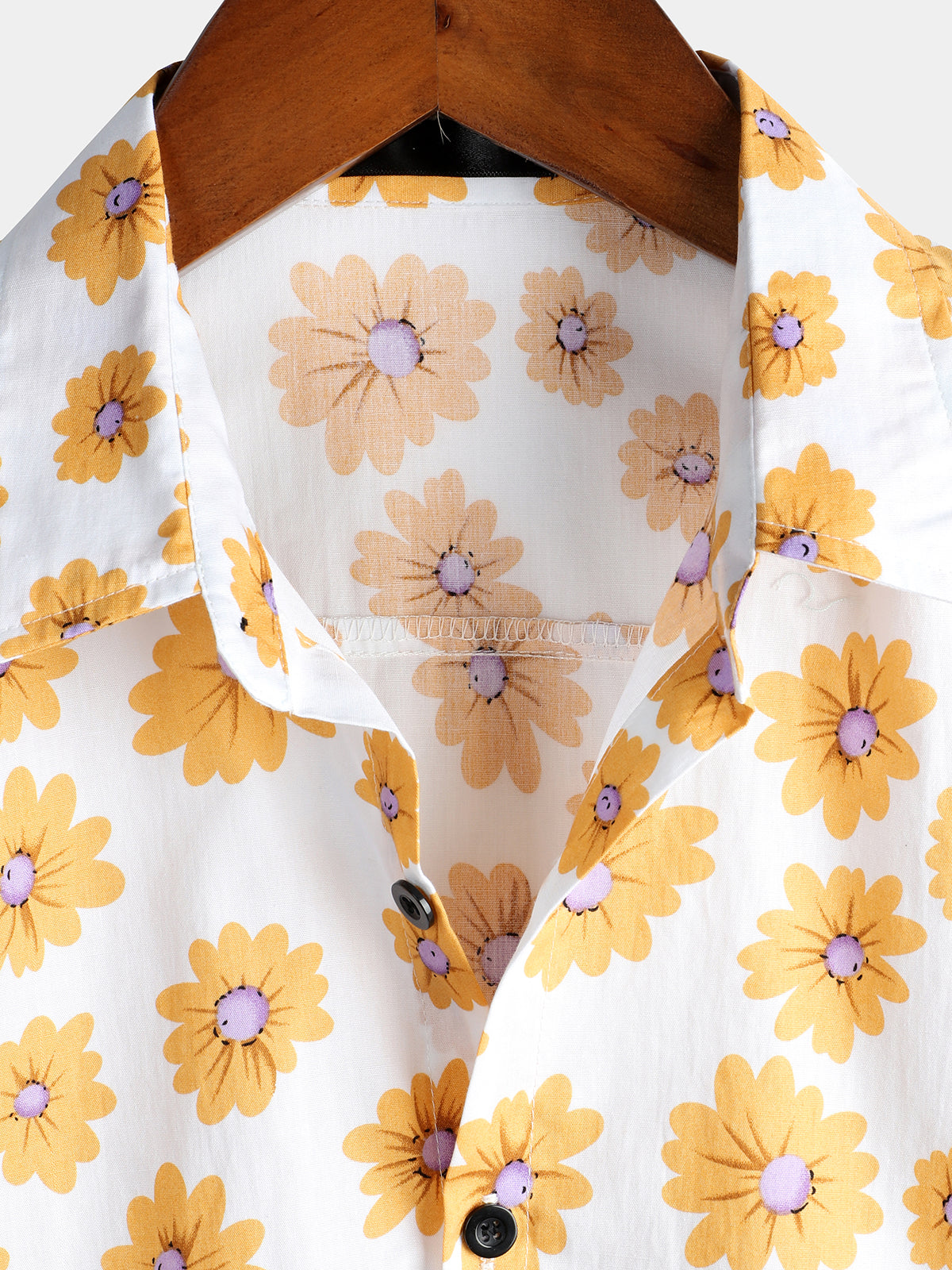 Men's Yellow Daisy Hawaiian Short Sleeve Shirt