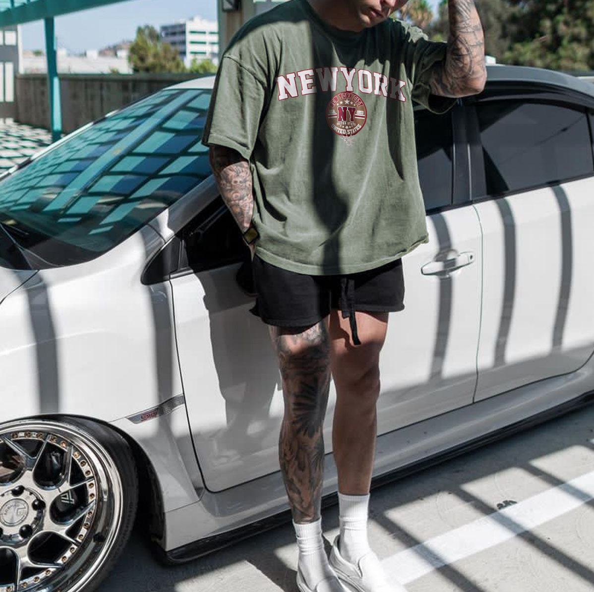 Oversized Men's Retro New York Casual T-shirt