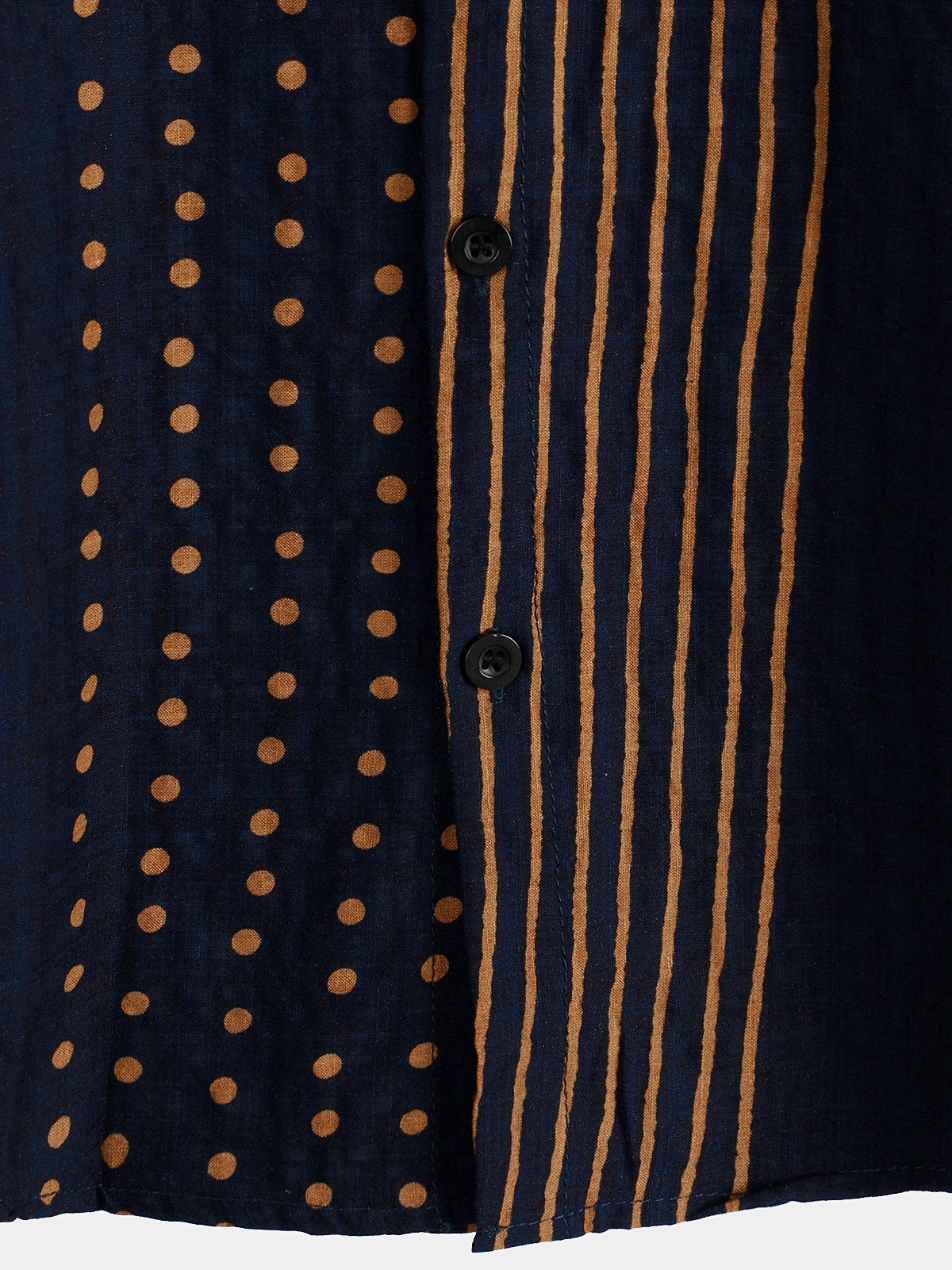 Men's Navy Blue Stripe Summer Short Sleeve Shirt