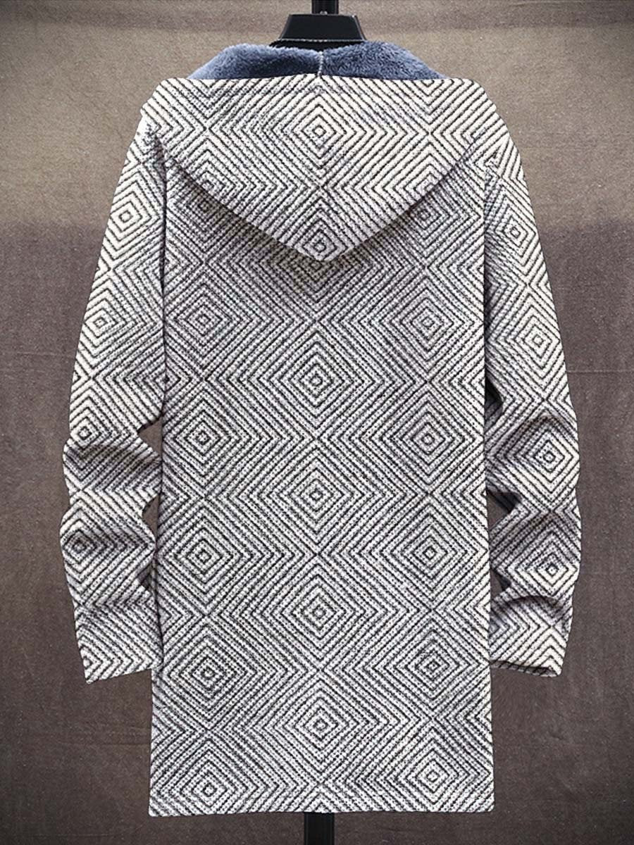 Men's Art Color Long-Sleeved Fleece Sweater Coat Cardigan