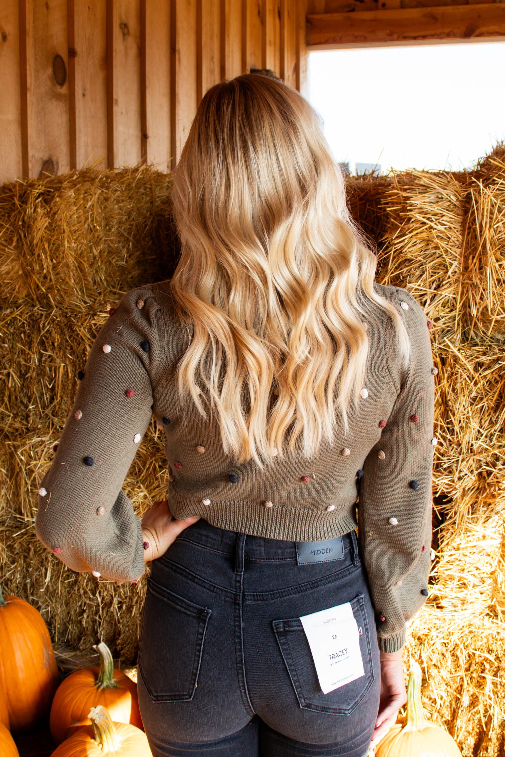 Miley Polka Dot Sweater | Olive