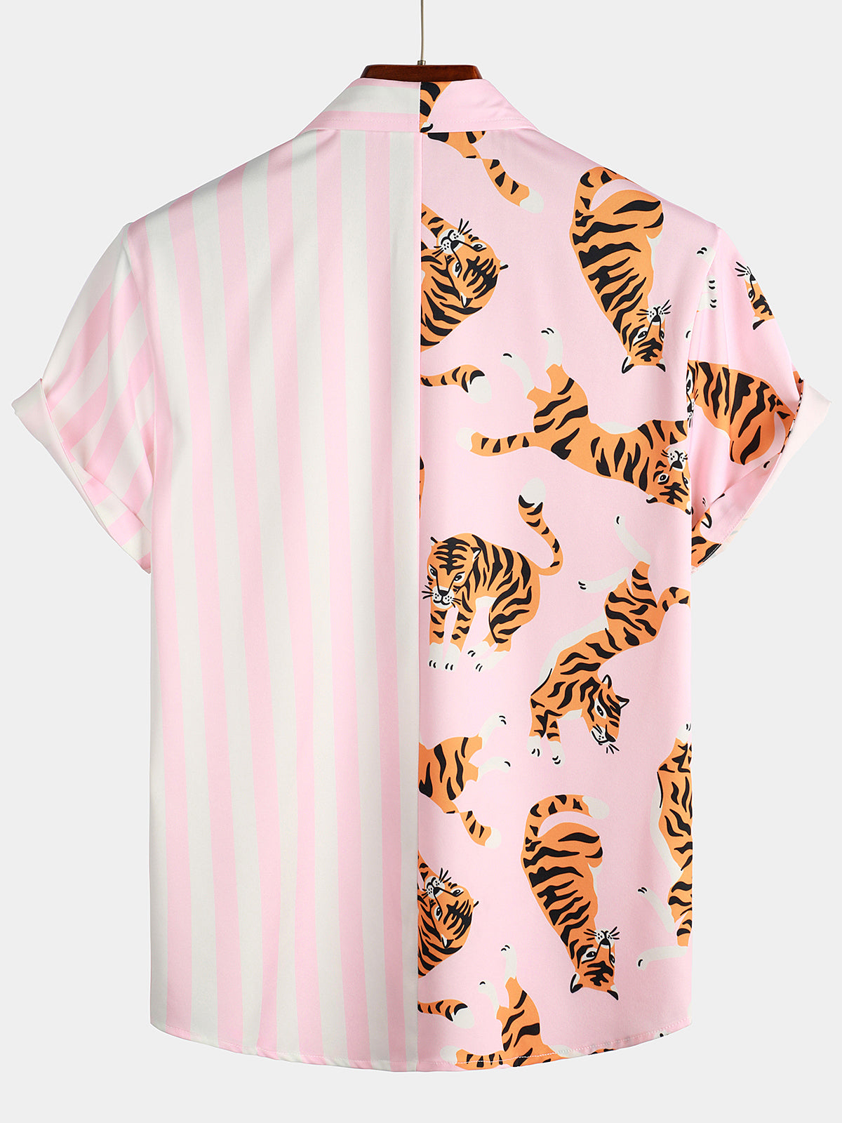 Men's Leopard & Striped Pocket Holiday Casual Shirt