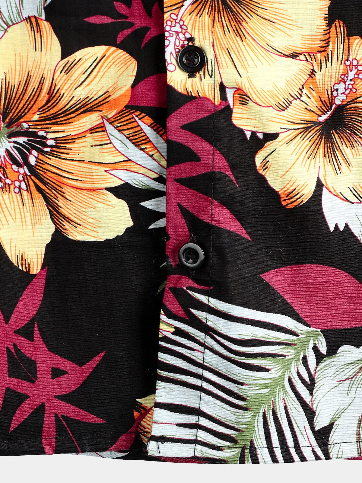 Men's Flower Print Tropical Hawaiian Short Sleeve Shirt