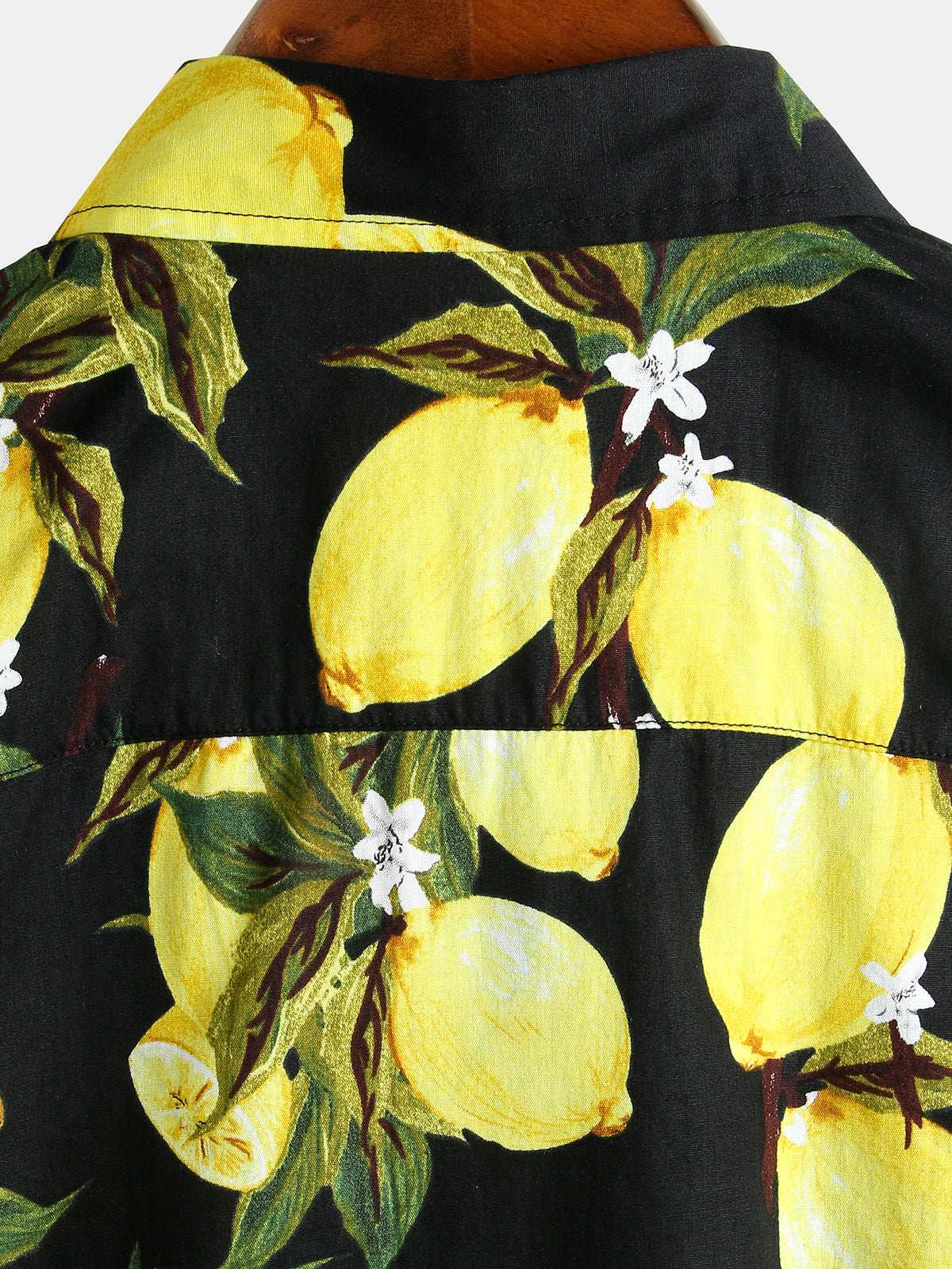 Men's Lemon Print Short Sleeve Button Up Beach Summer Hawaiian Shirt