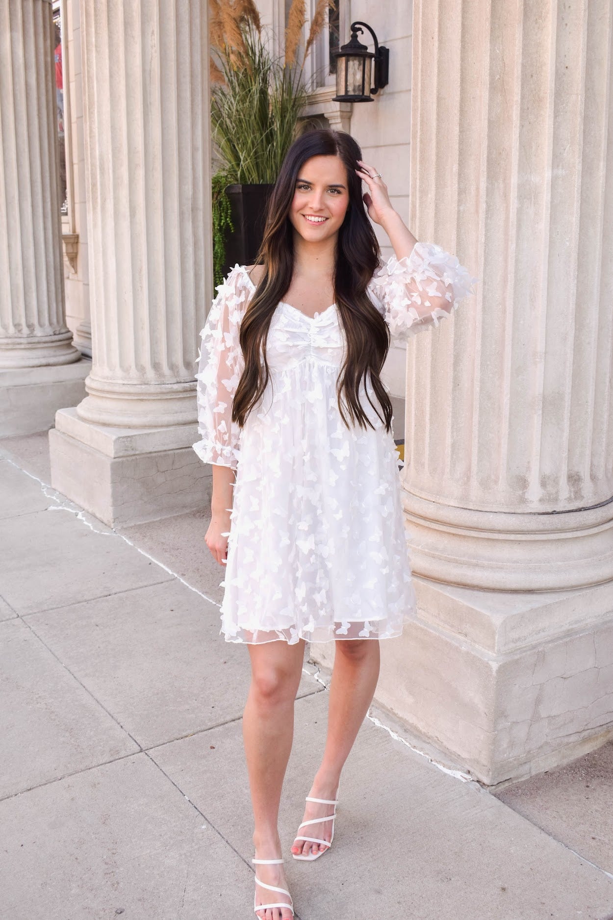Scarlett Butterfly Babydoll Dress | Off White