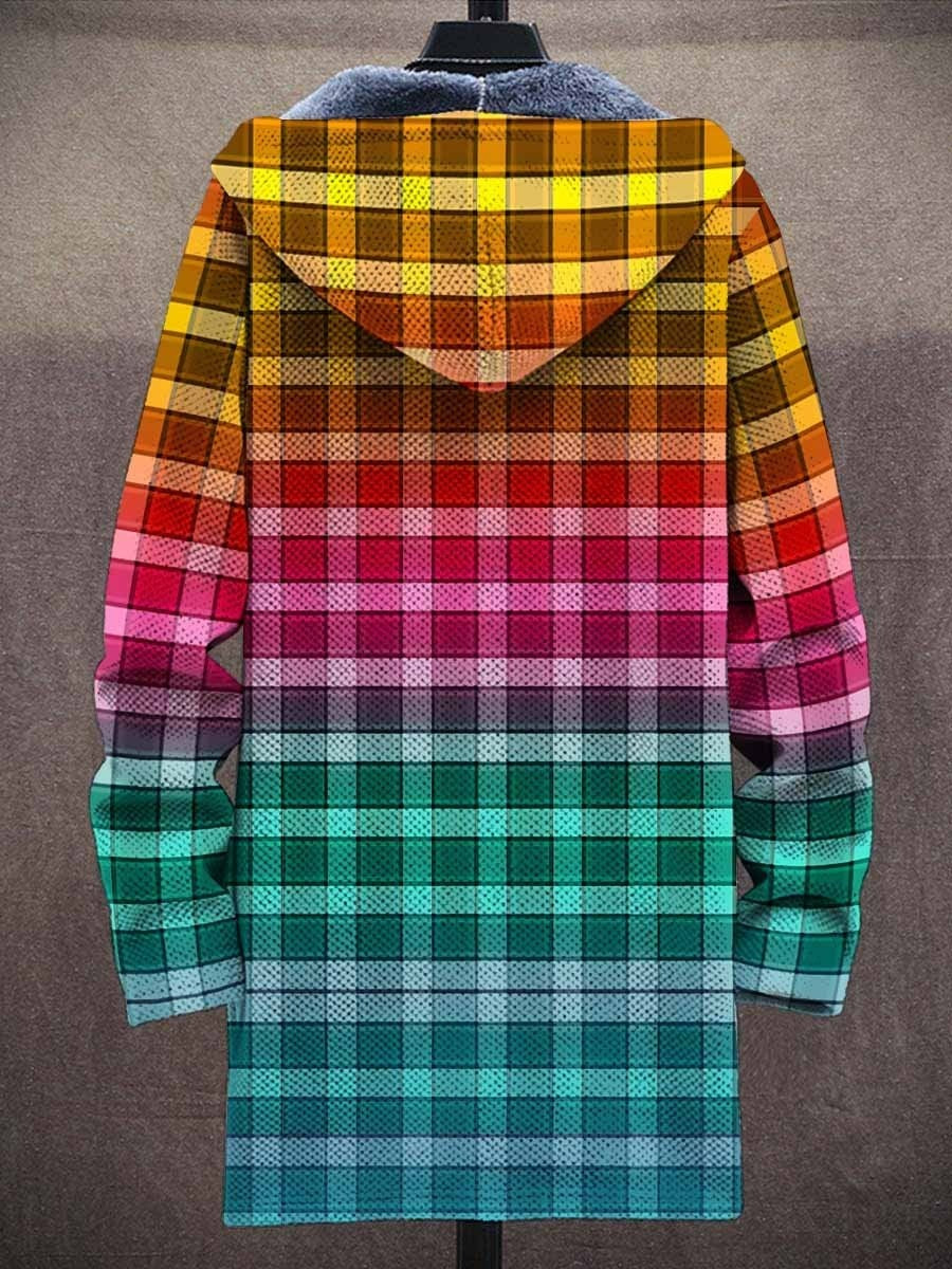 Men's Art Color Long-Sleeved Fleece Sweater Coat Cardigan