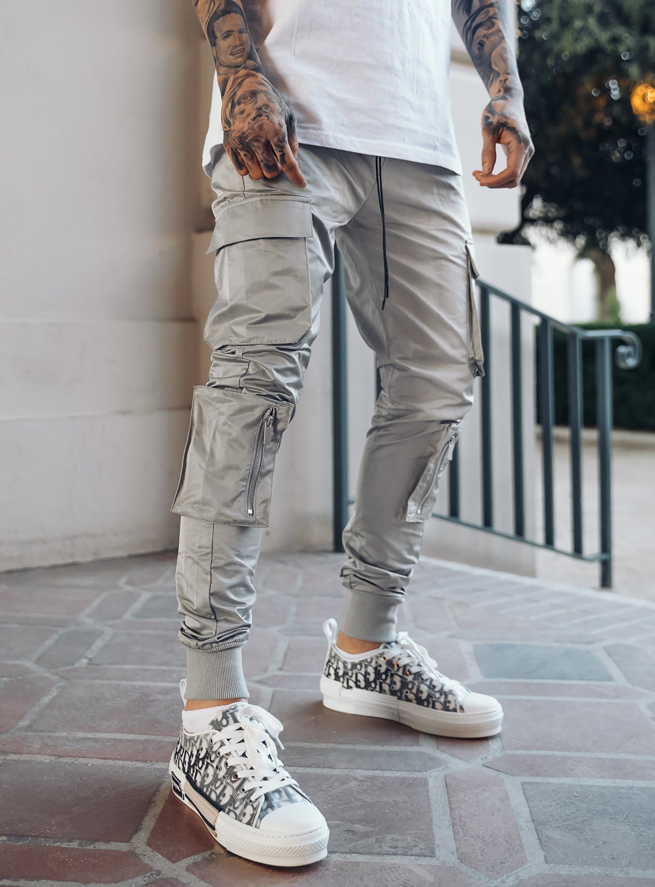 Utility Cargo Pants V9 in Silver