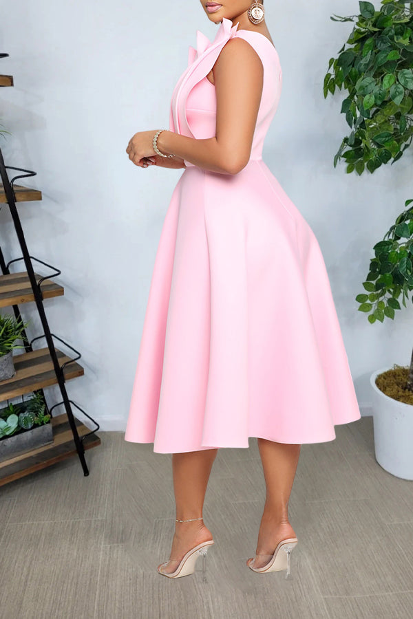 In Bloom One Shoulder Flare A-line Dress