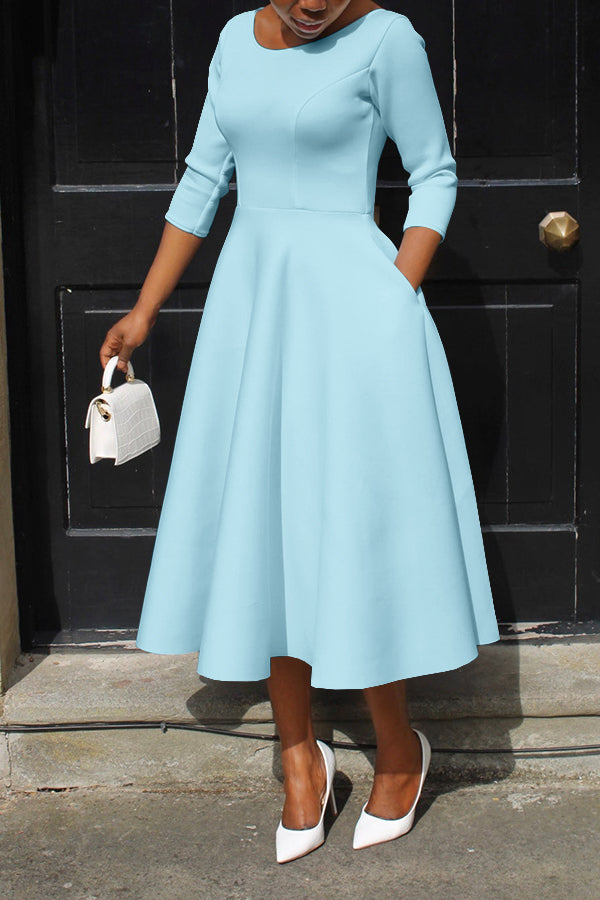 Pearl Love 3/4 Sleeve Swing Dress