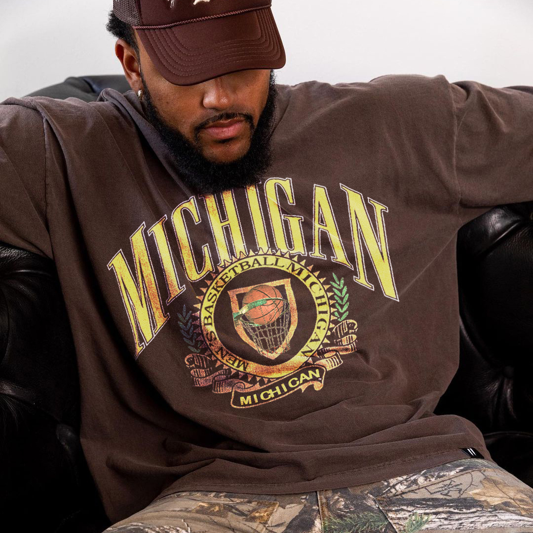 Retro Oversized Men's Michigan T-shirt