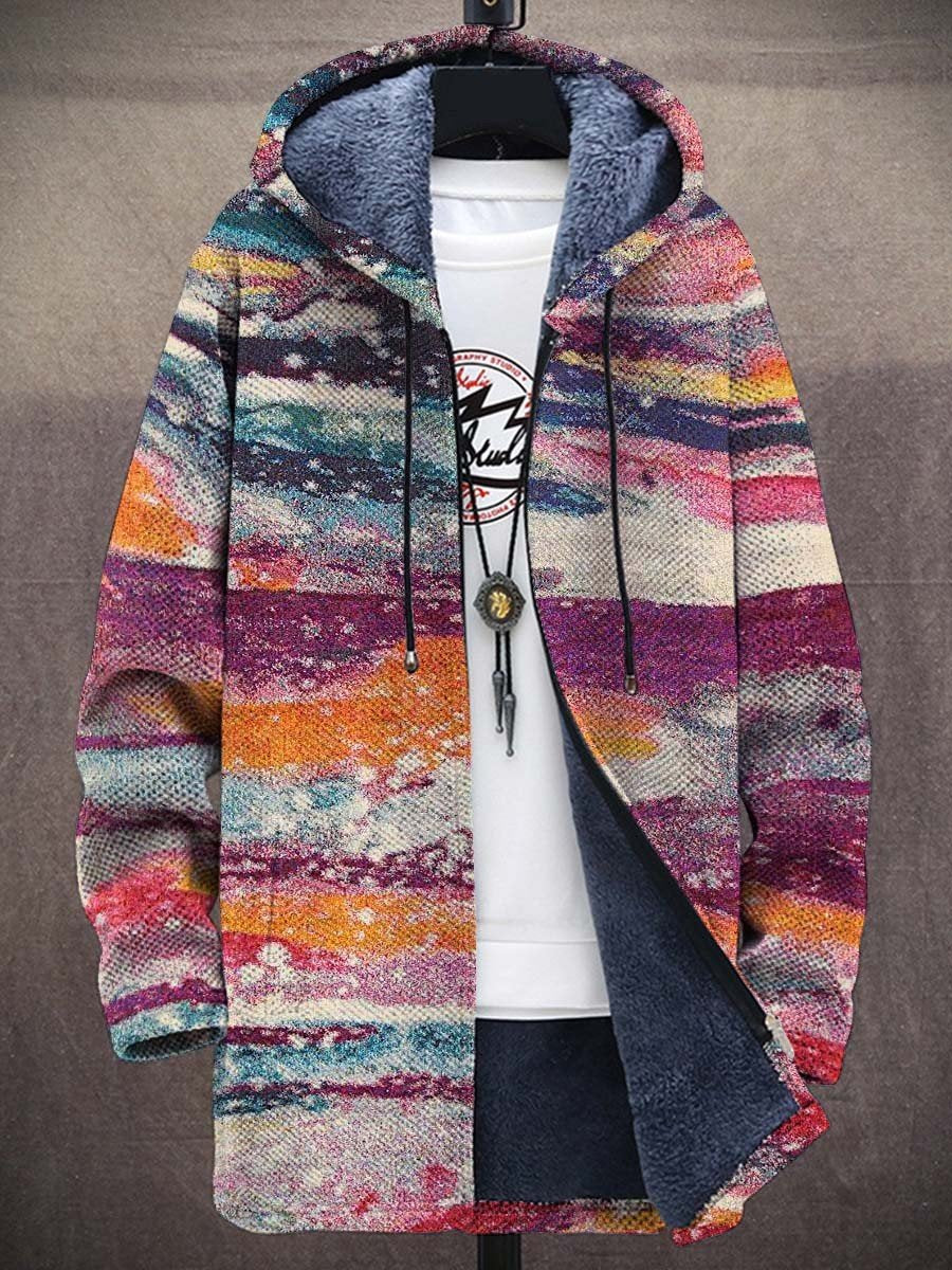 Men's Retro Art Plush Thick Long-Sleeved Coat