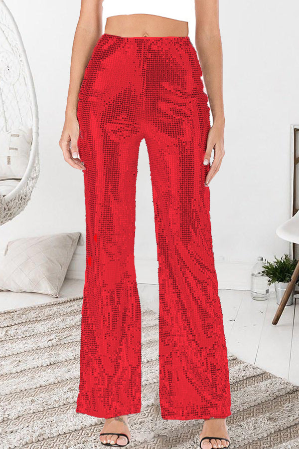 Sequin Flare Leg Pants