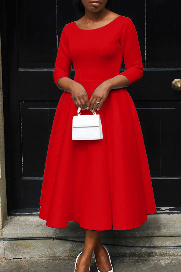 Pearl Love 3/4 Sleeve Swing Dress