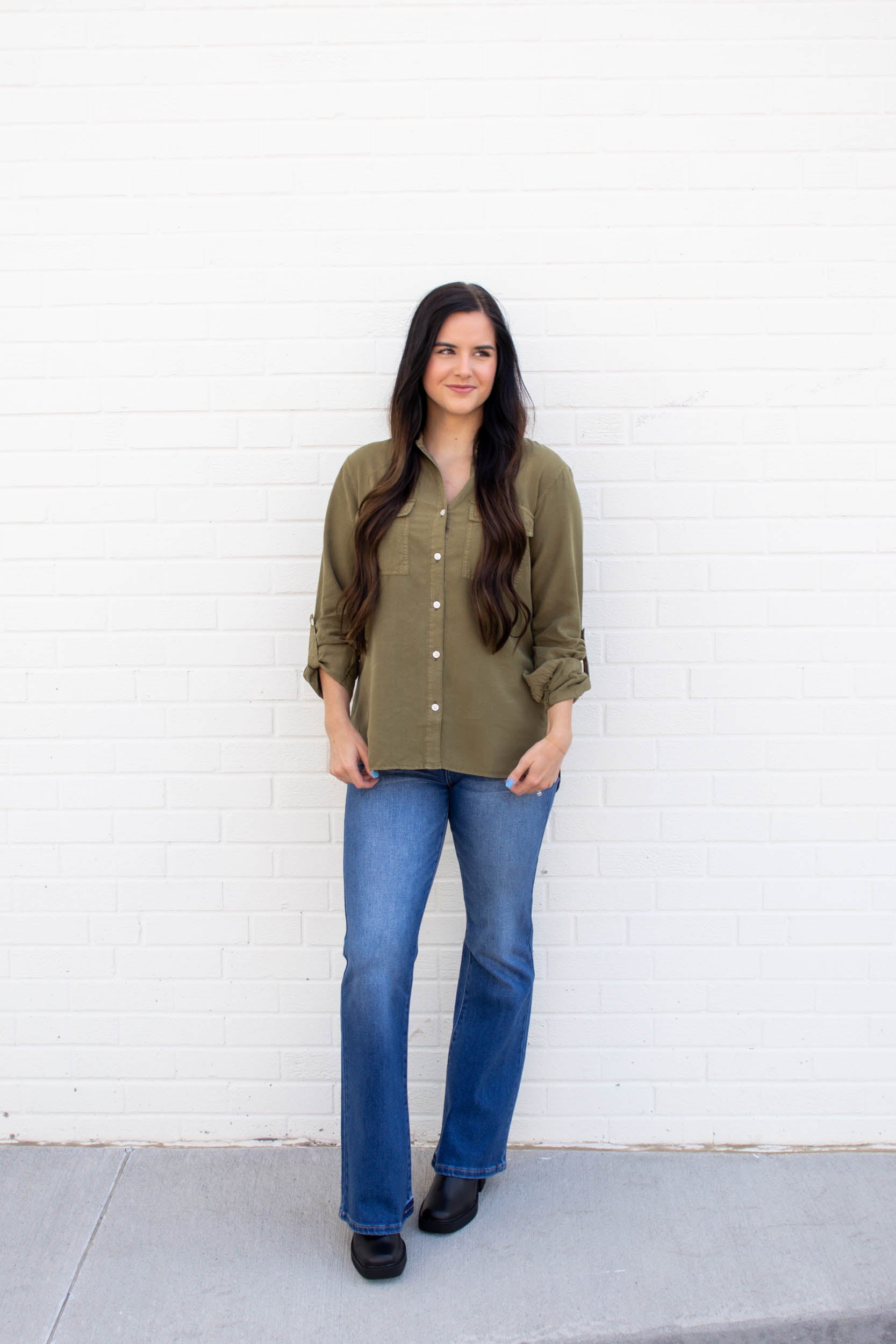 Happi High Rise Flare Jeans | Medium Dark