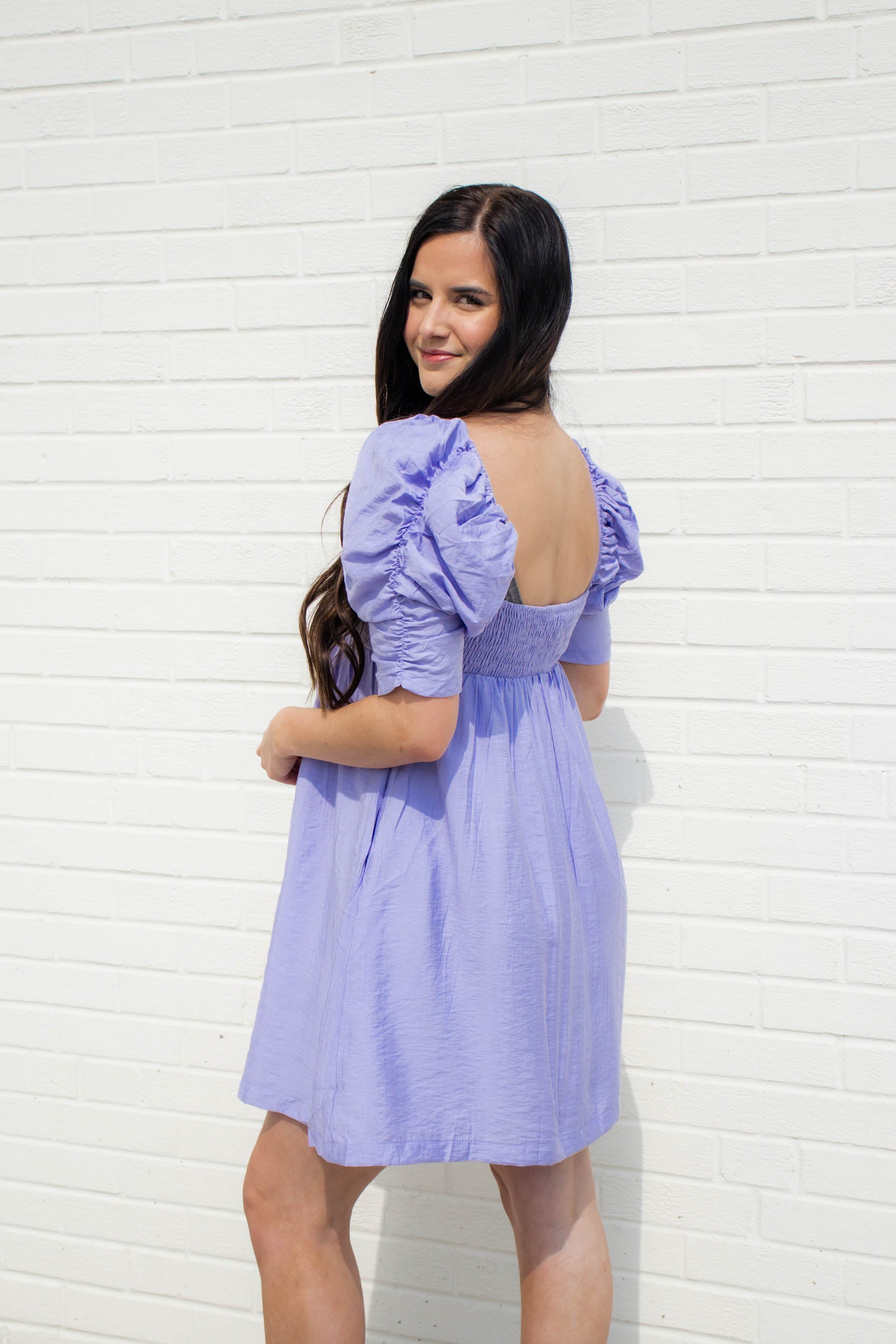 Joselyn Puff Sleeve Babydoll Mini Dress | Lavender