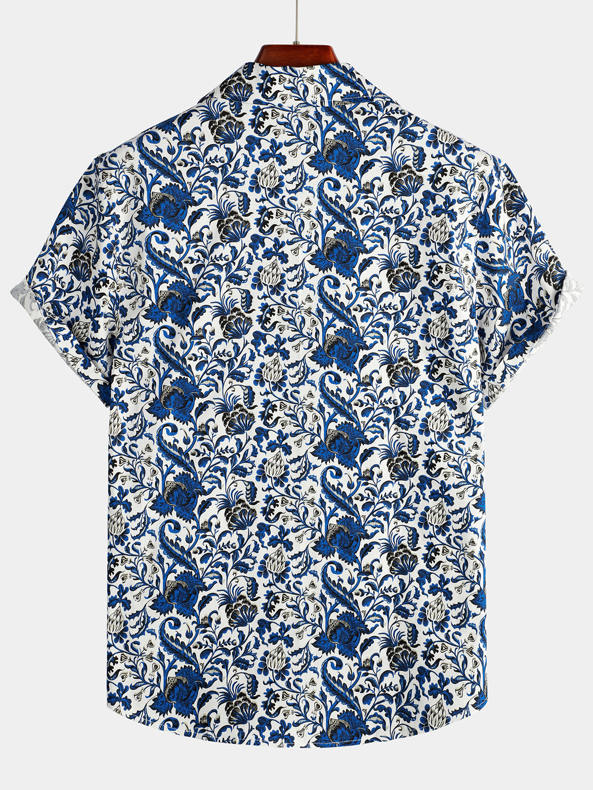 Men's Holiday Floral Print Short Sleeve Shirt