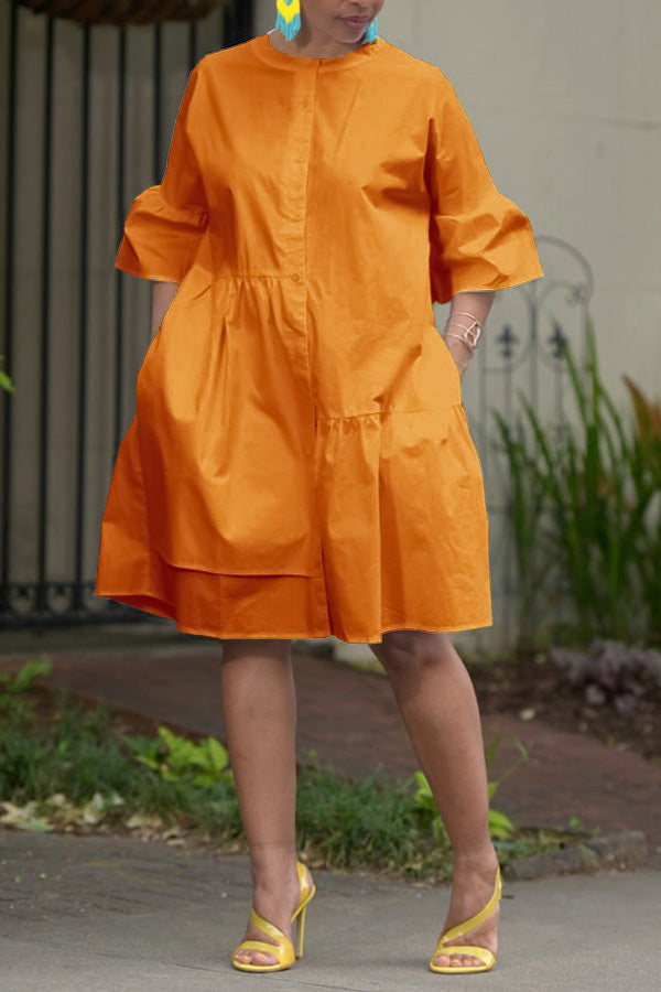 Half Sleeve Shirt Babydoll Dress