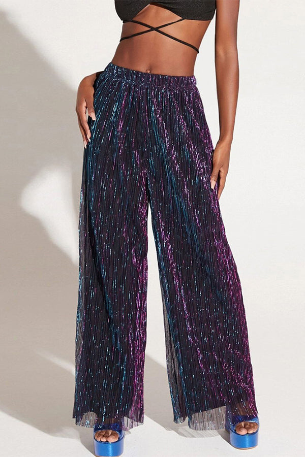 Sequin Mesh Overlay Pants