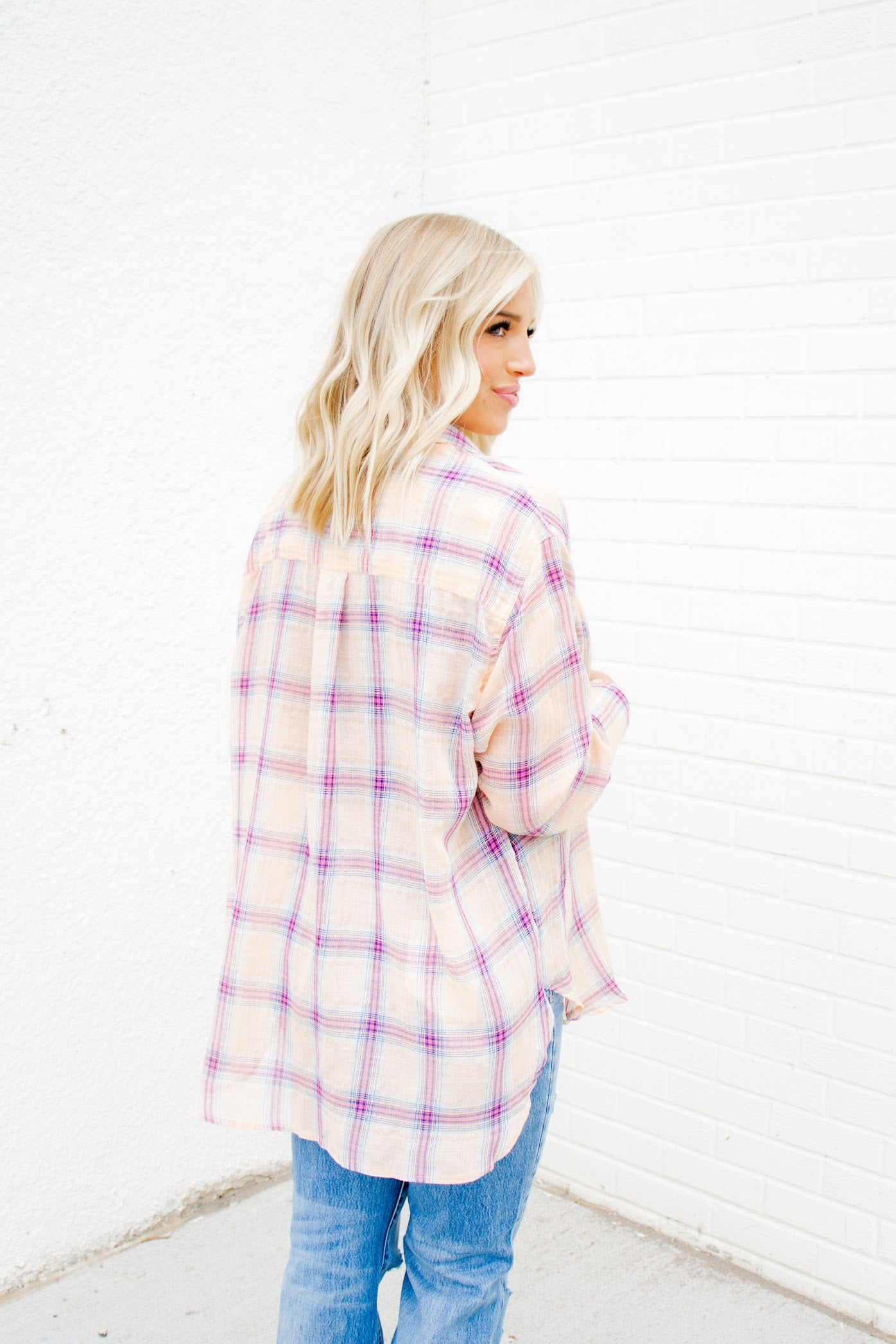 Tessa Button Up Flannel | Pink Multi