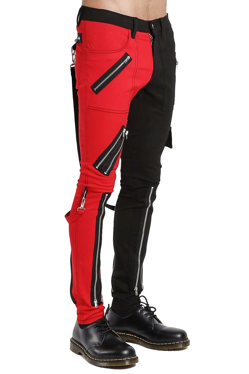 NYC Split Leg Bondage Pants Black/Red