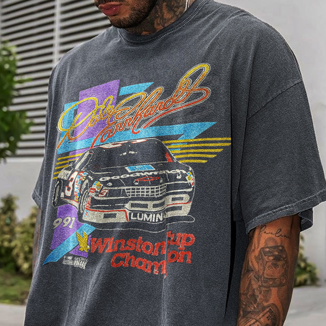 Retro Oversized Men's Print T-shirt