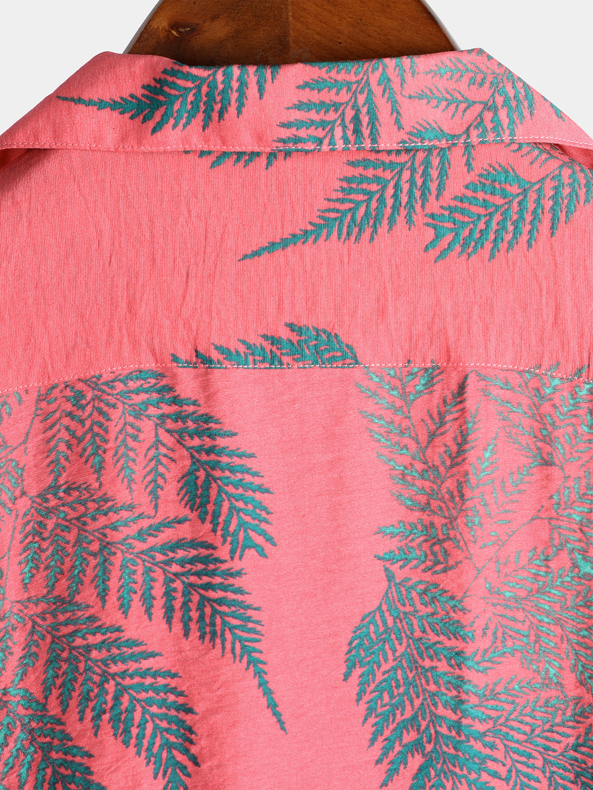 Men's Tropical Leaves Print Pocket Hawaiian Short Sleeve Shirt