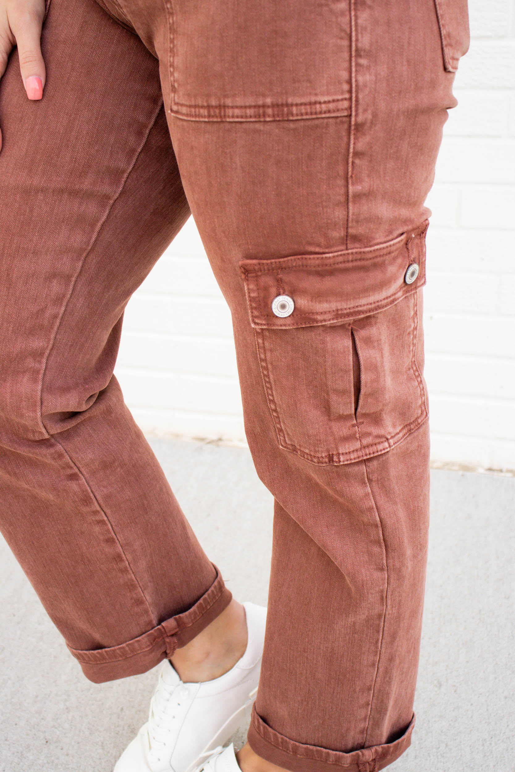 Dixie Mid Rise Straight Cargo Pant | Red Brick
