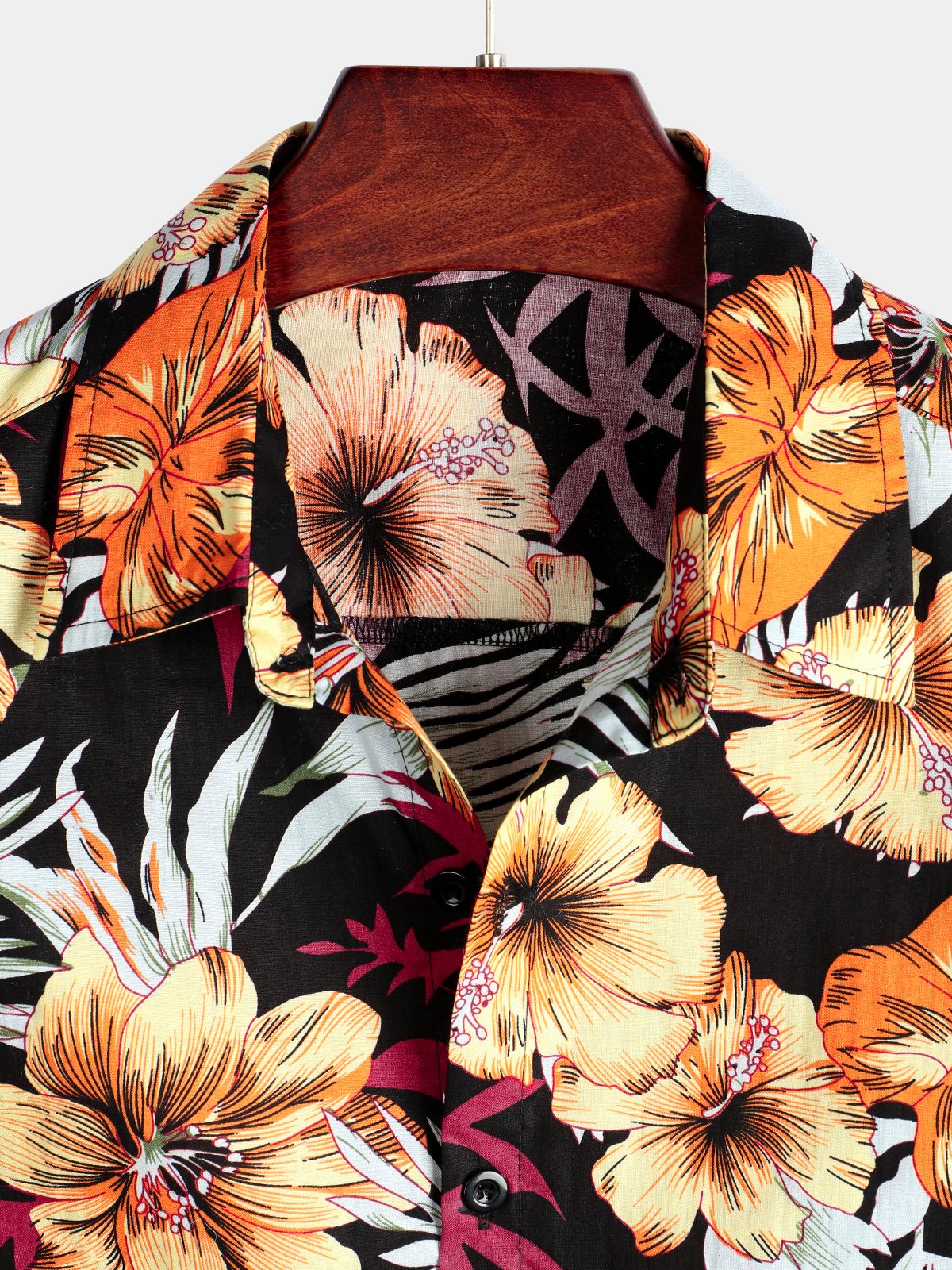 Men's Flower Print Tropical Hawaiian Short Sleeve Shirt