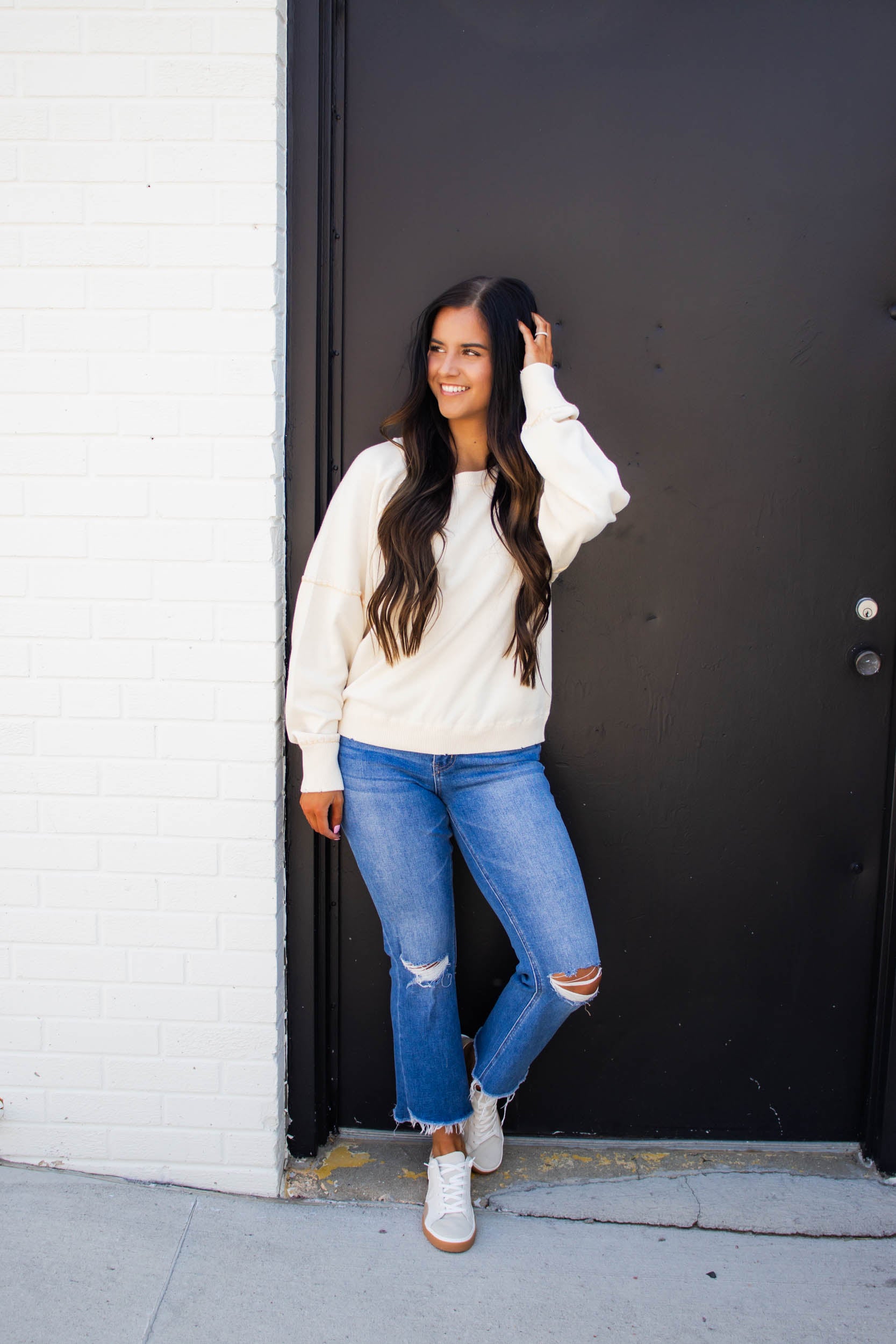 Alison Mid Rise Ankle Flare Jean | Medium Wash