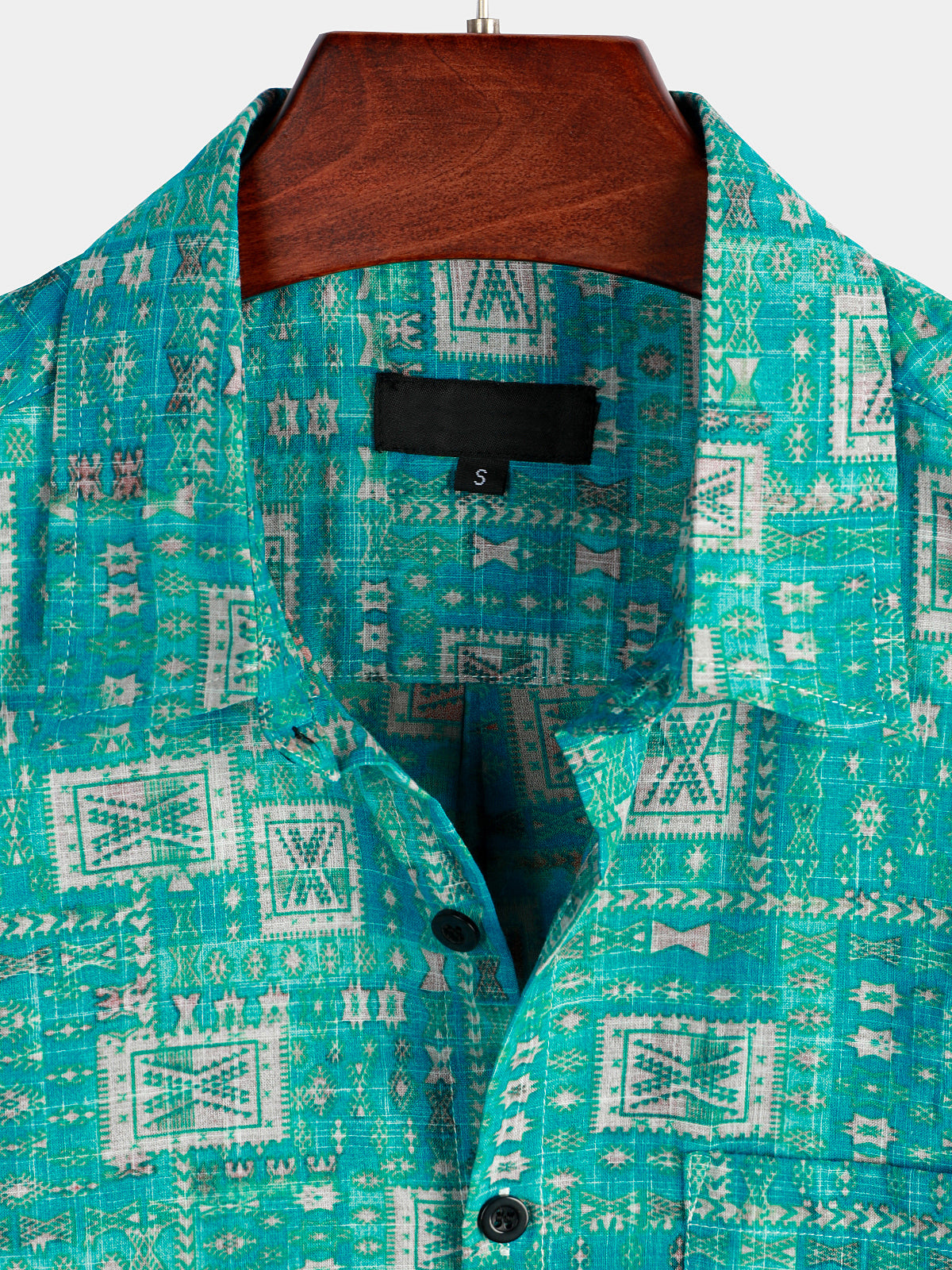 Men's Casual Retro Holiday Pocket Short Sleeve Shirt