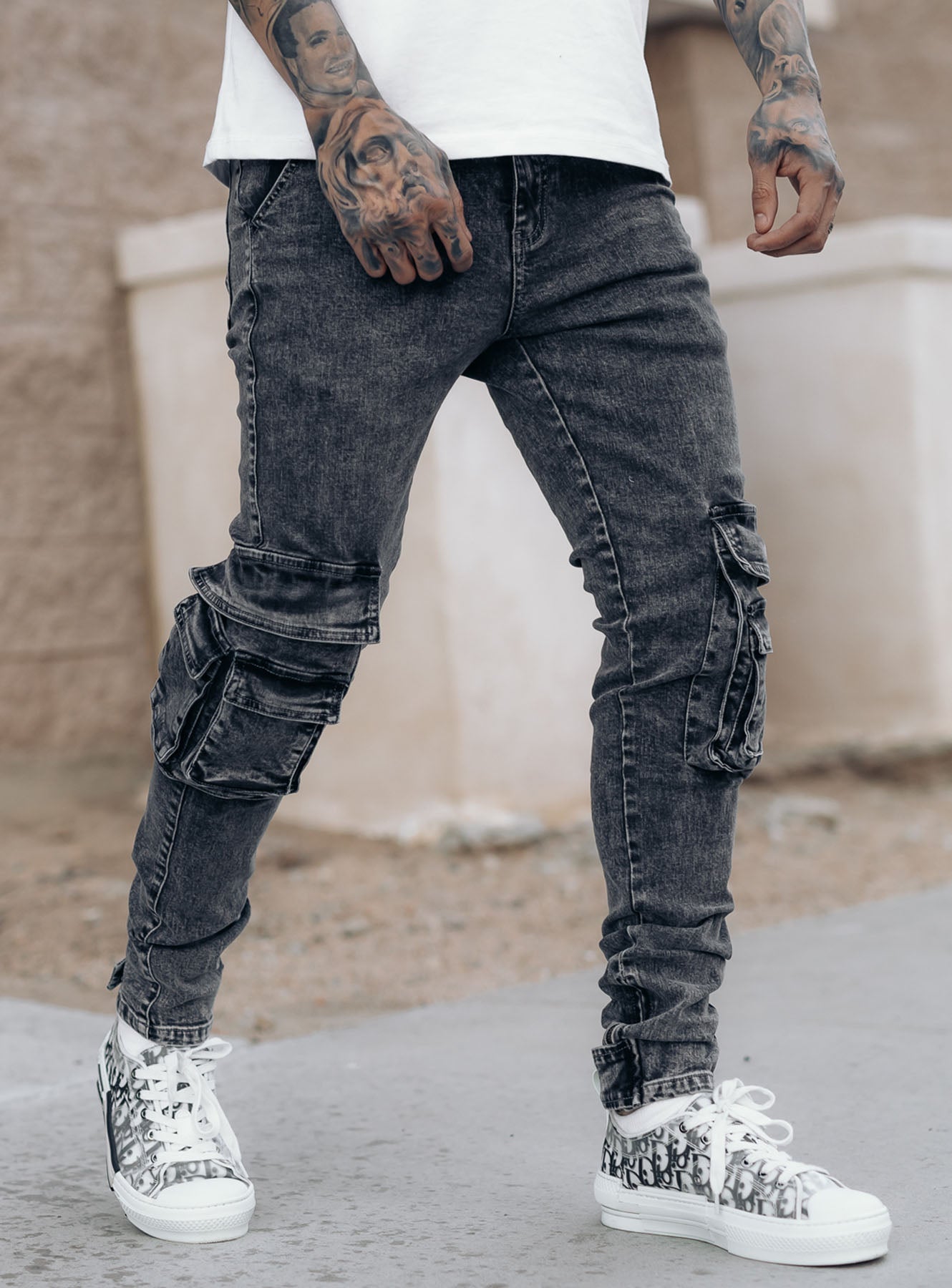 Cargo Jeans V4 in Grey