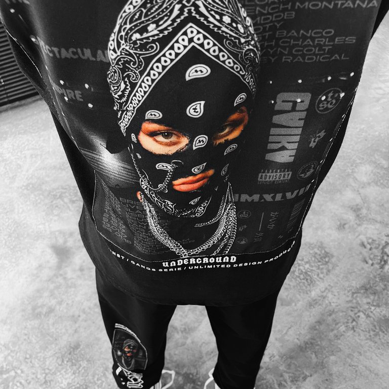 Revenge Text Printed Patch Oversized T-shirt