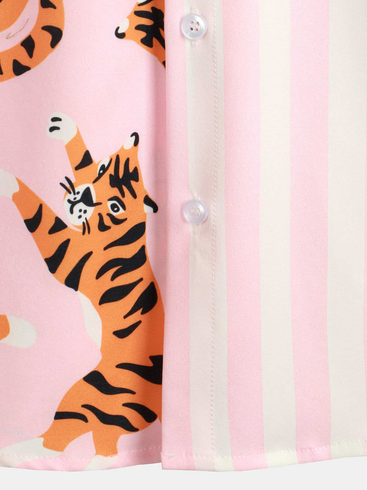 Men's Tiger & Striped Print Holiday Pocket Shirt