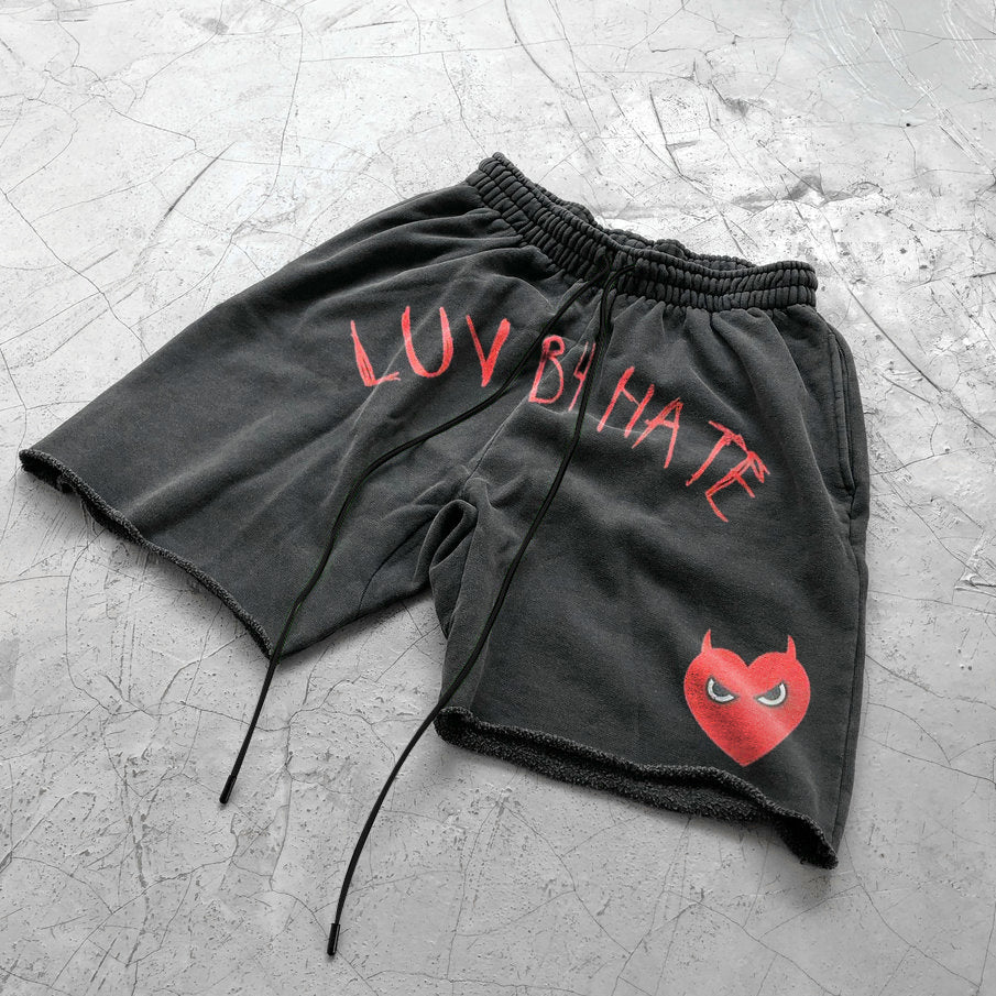 Street Trend Vintage Print Sports Shorts