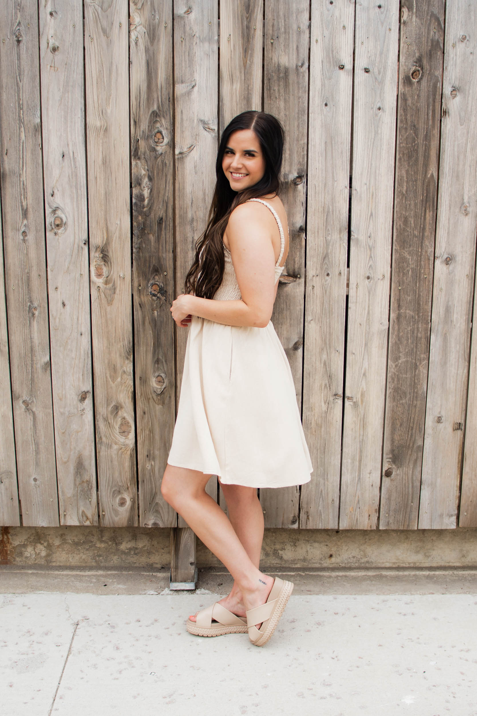 Kenna Smocked Mini Dress | Natural