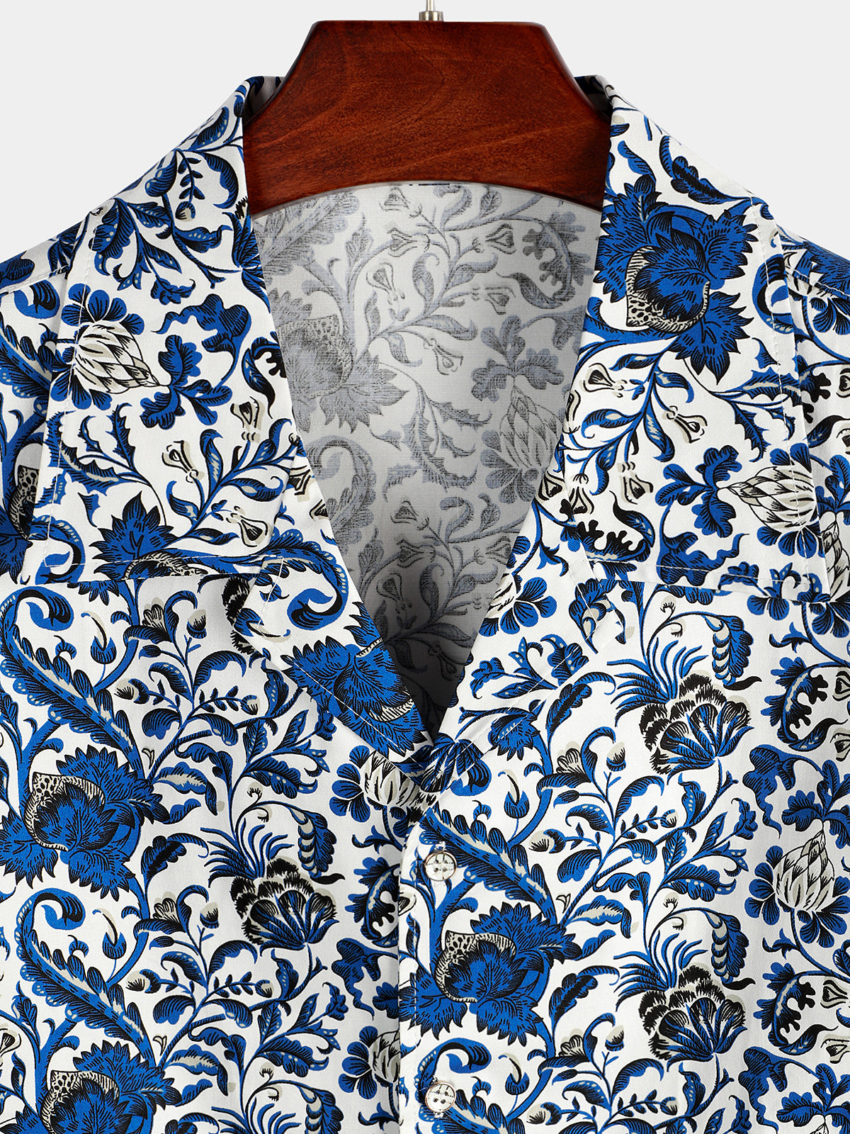 Men's Holiday Floral Print Short Sleeve Shirt