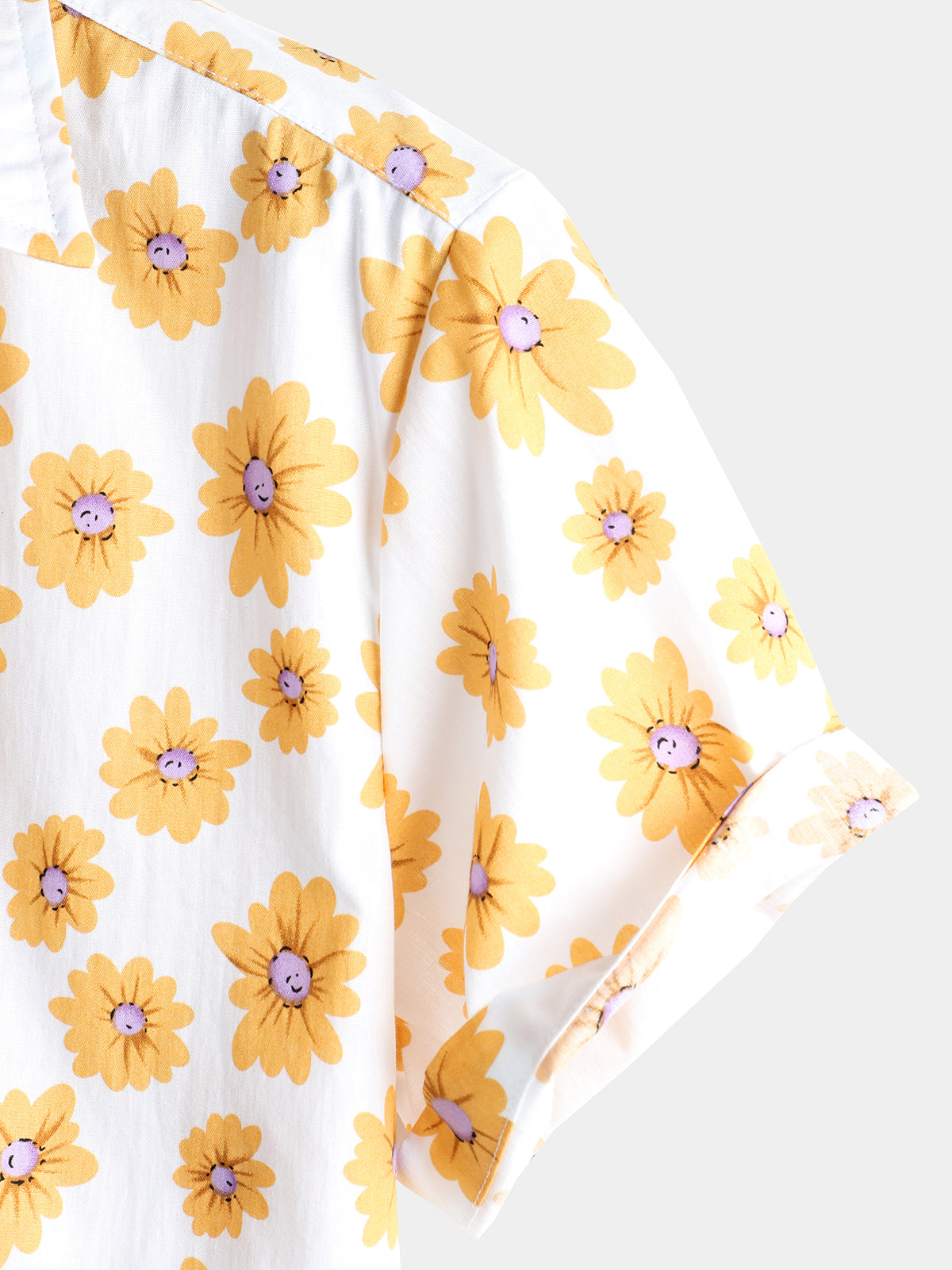 Men's Yellow Daisy Hawaiian Short Sleeve Shirt