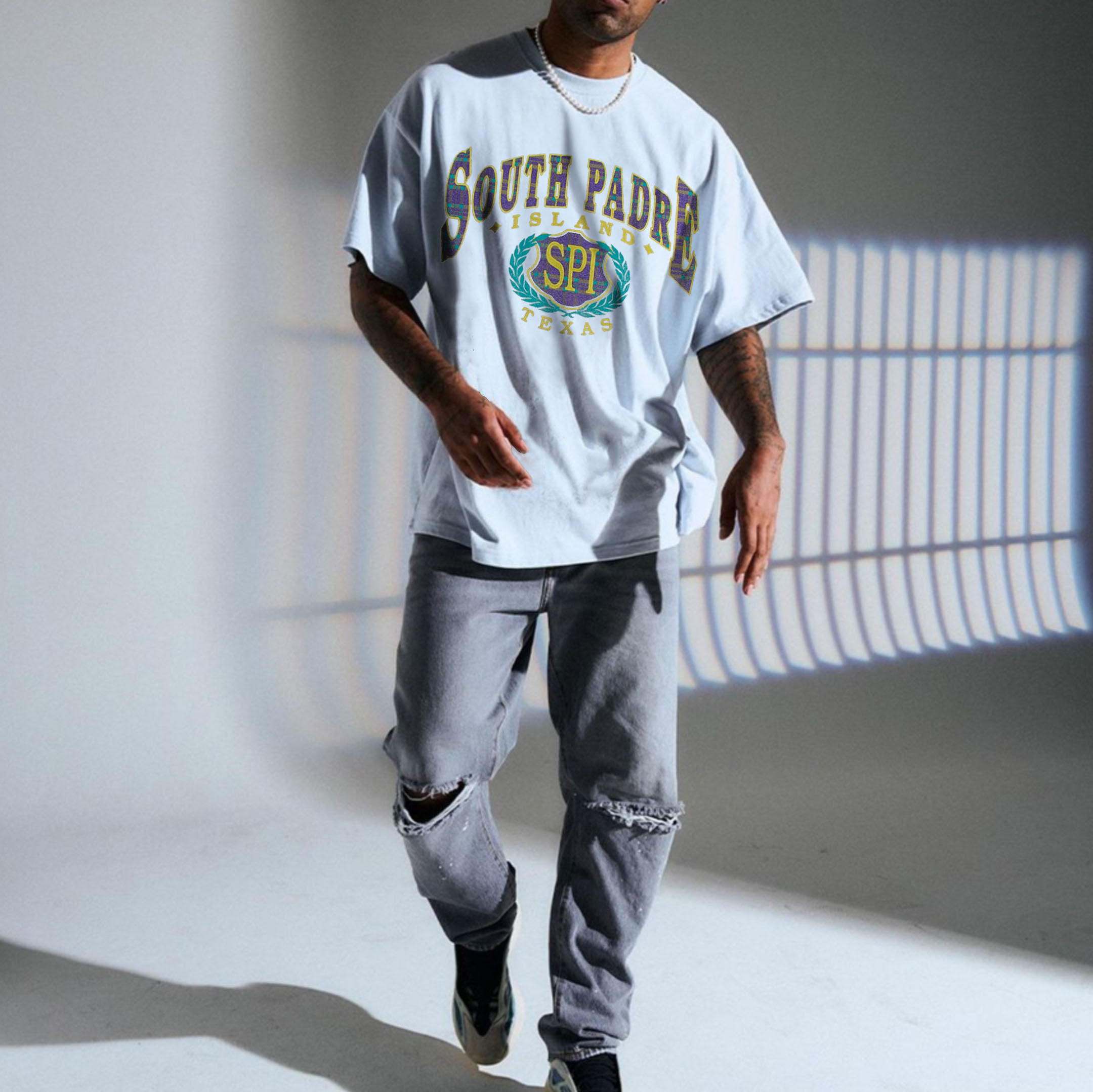 Retro Oversized SOUTH PADRE Men's T-shirt