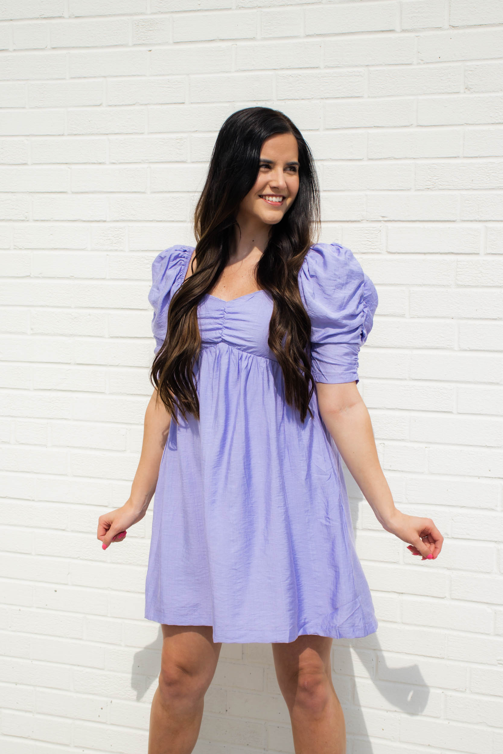 Joselyn Puff Sleeve Babydoll Mini Dress | Lavender