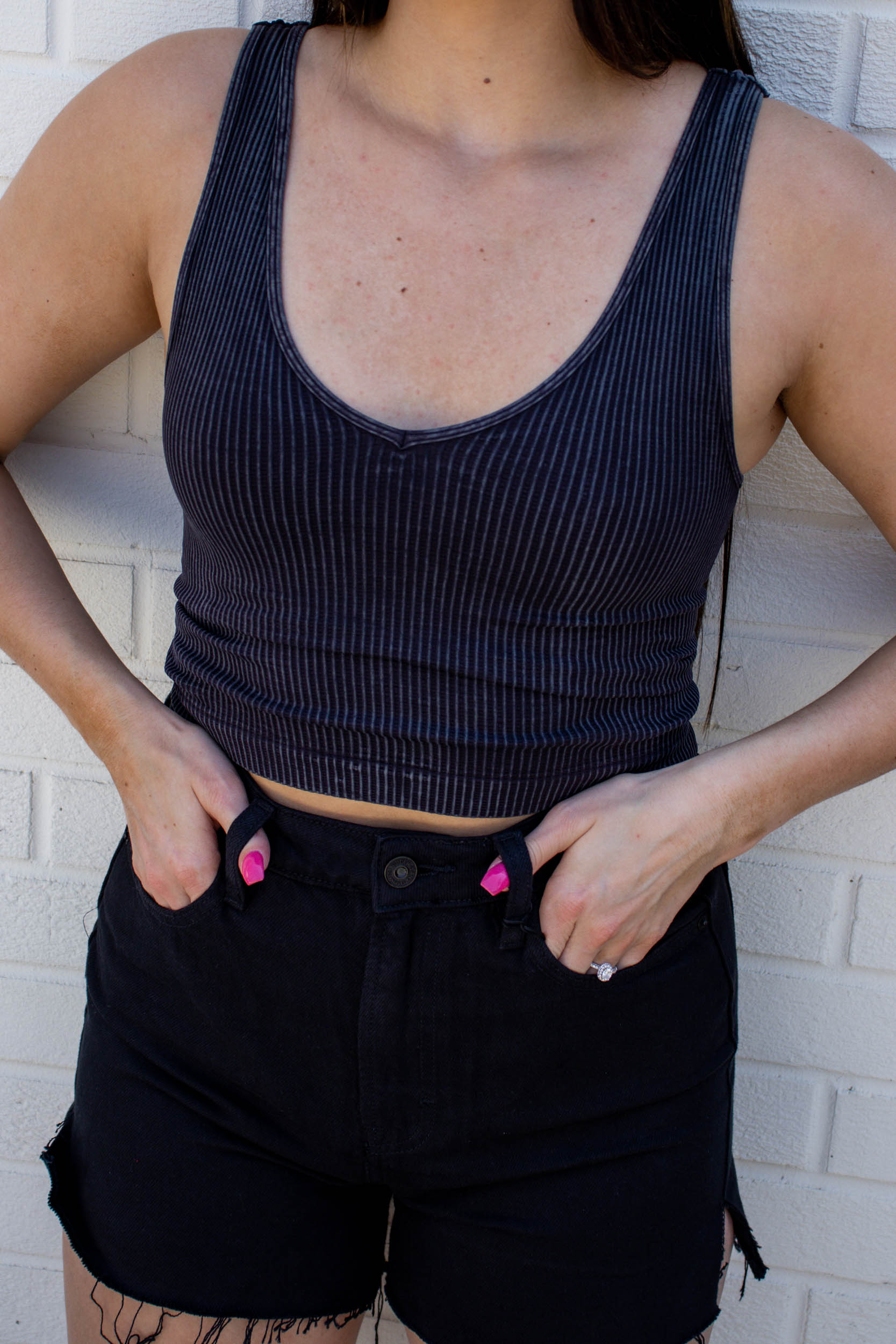 Avery Reversible Crop Top | Vintage Black