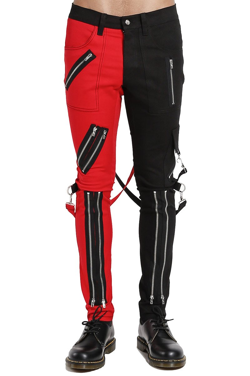 NYC Split Leg Bondage Pants Black/Red