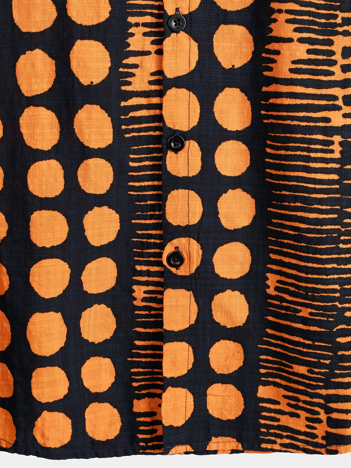 Men's Orange Boho Short Sleeve Retro Shirt