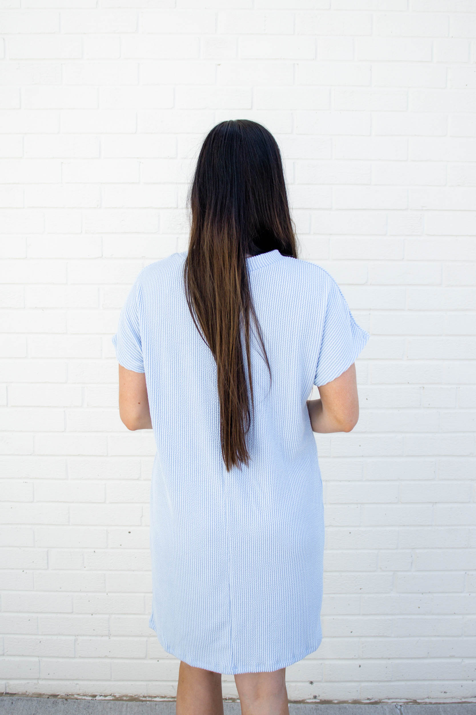 Kassie Ribbed T-Shirt Dress | Blue