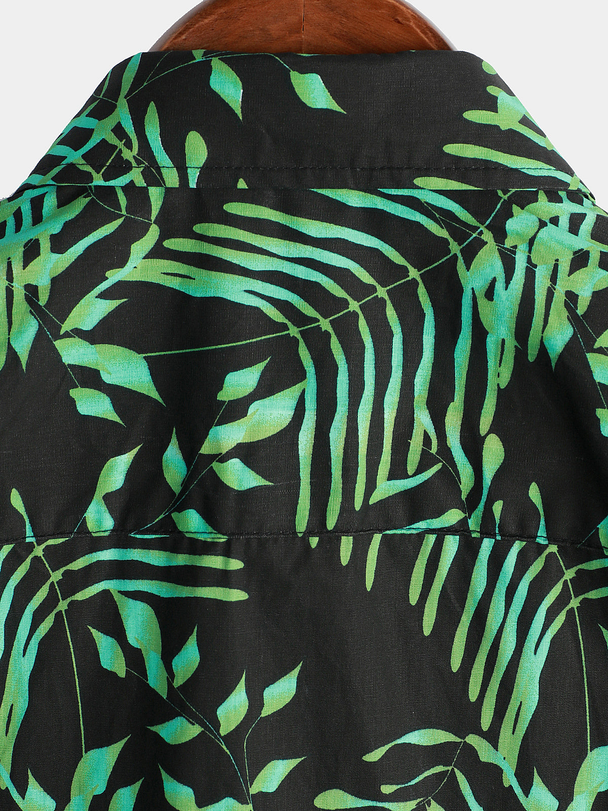 Men's Summer Tropical Green Plant Leaf Button Up Short Sleeve Hawaiian Shirt