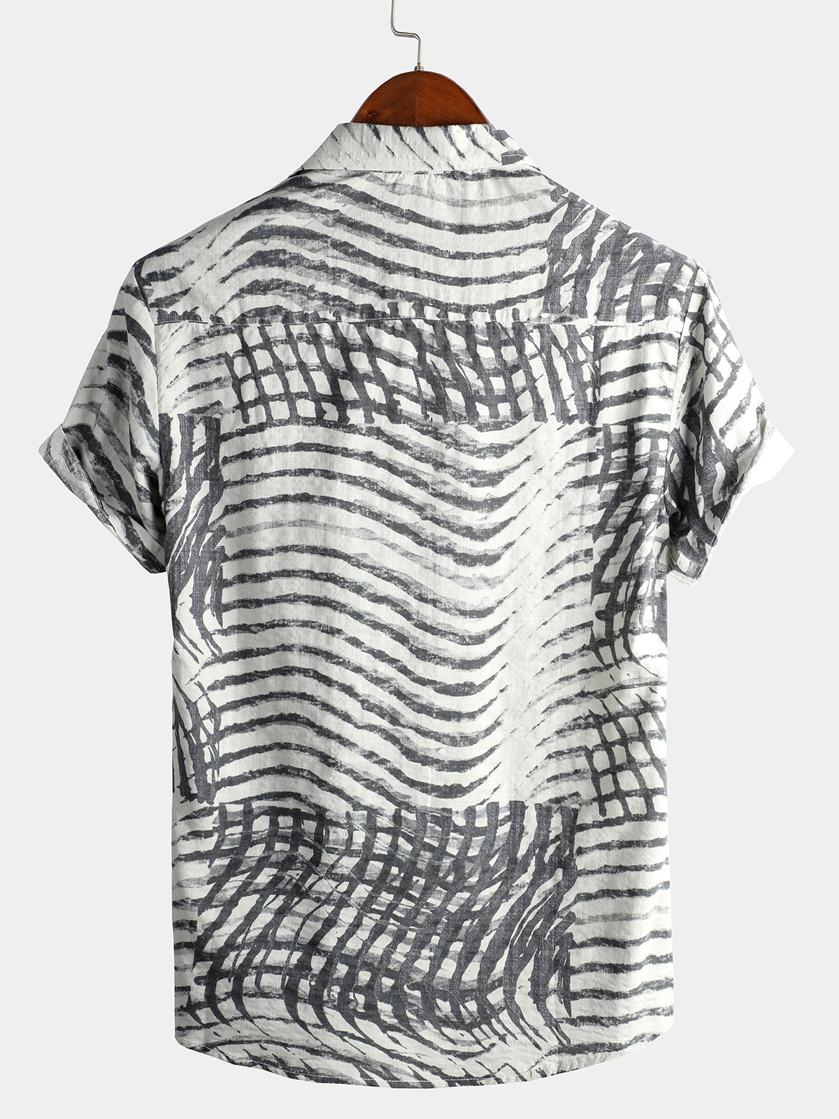 Men's Casual Striped Print Short Sleeve Shirt