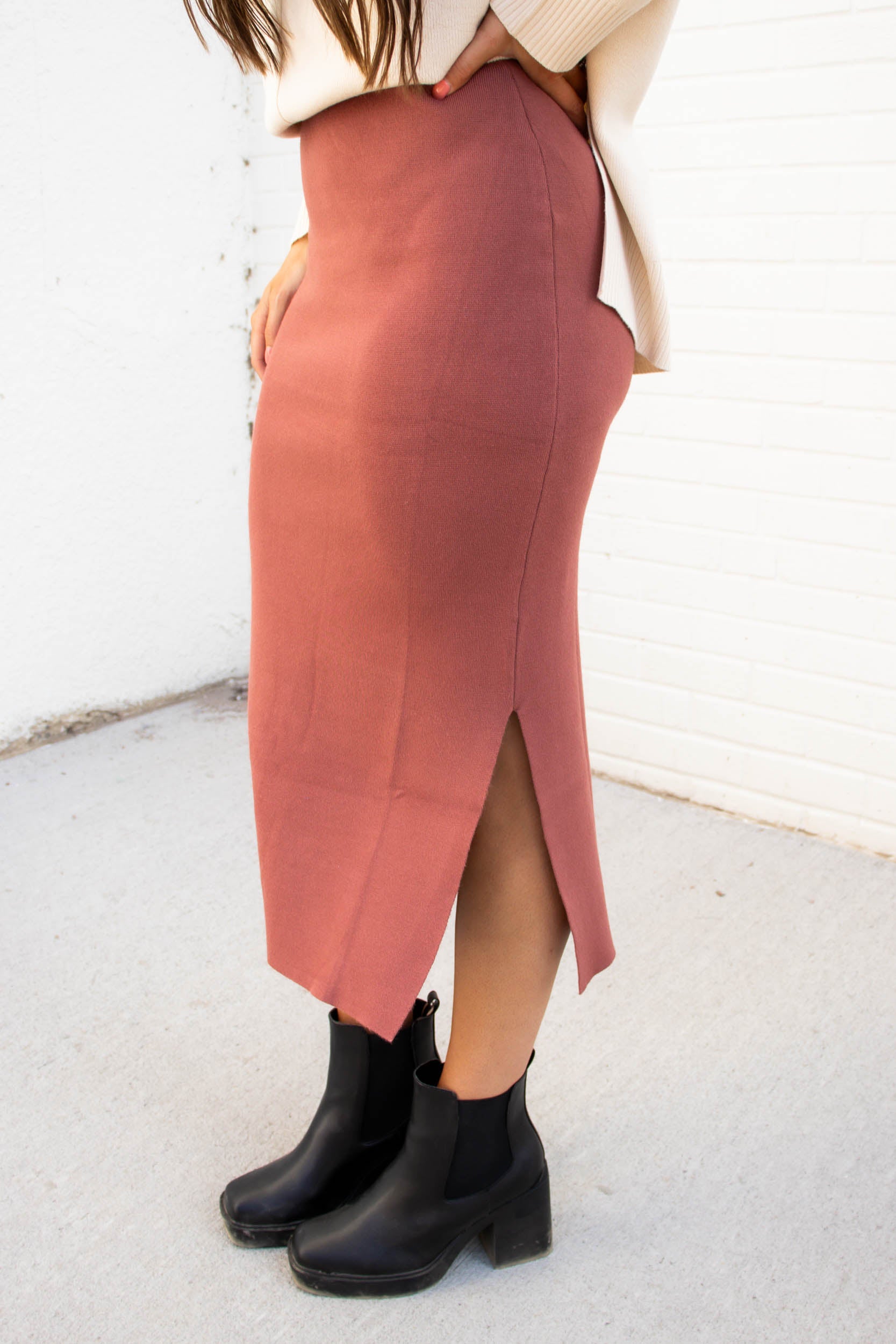 Walker Sweater Midi Skirt | Burl Wood