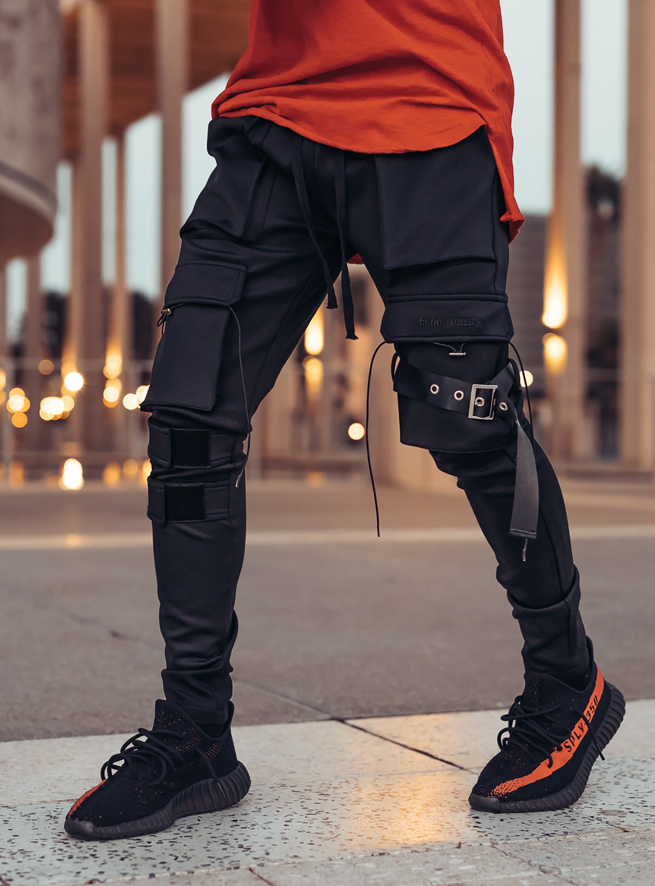 Revolution Cargo Track Pants V1 in Black