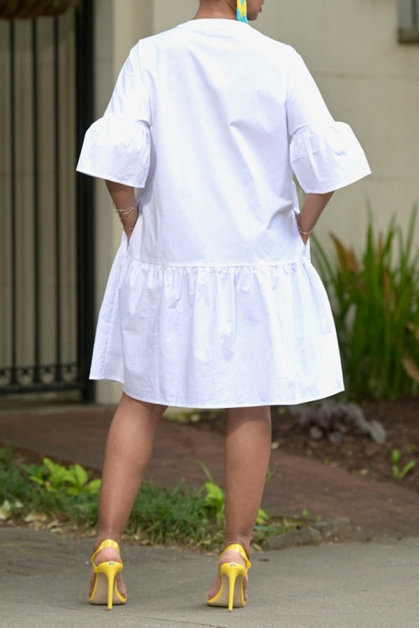 Half Sleeve Shirt Babydoll Dress