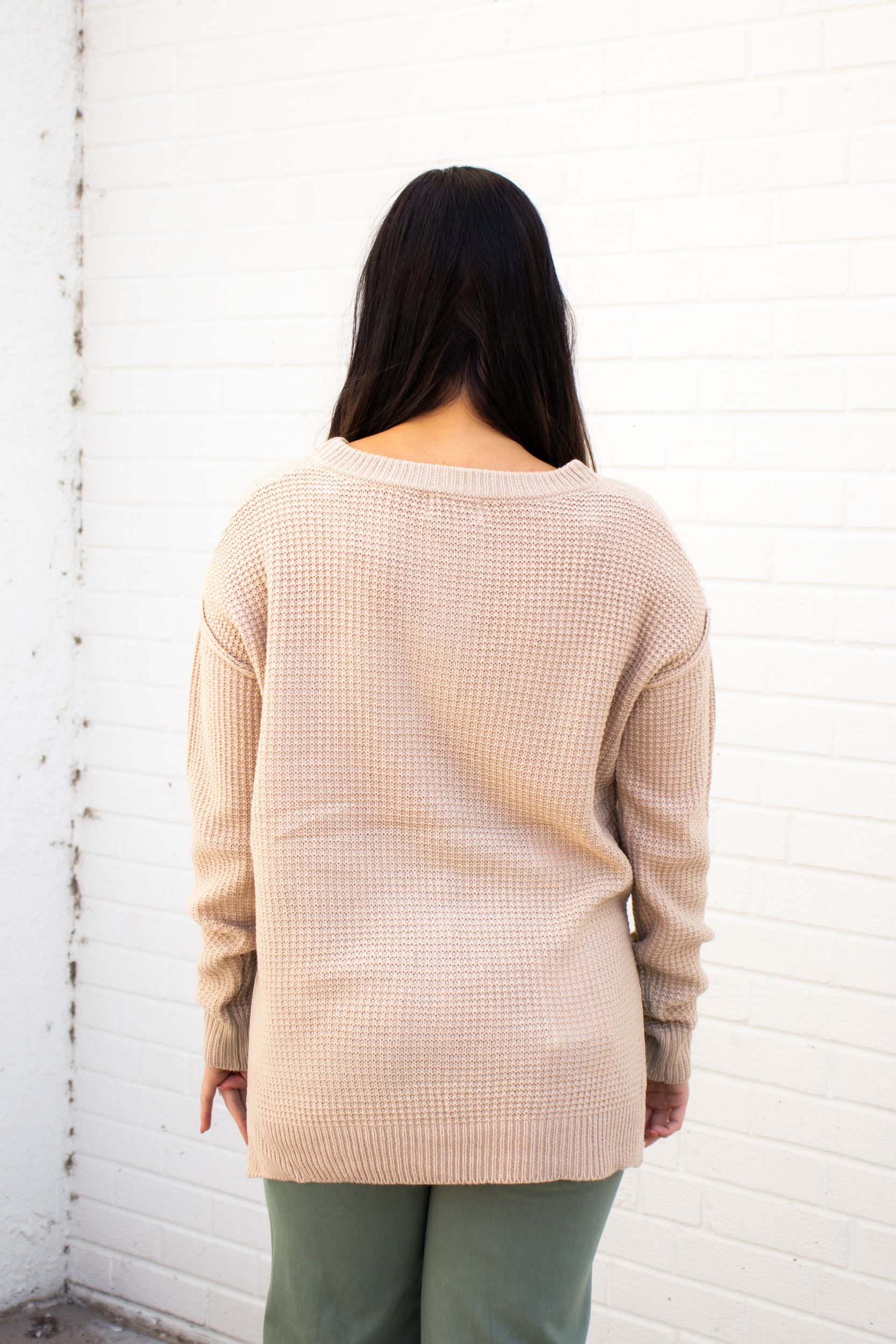 Nicole Waffle Knit Sweater | Oatmeal